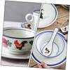 NAMOARLY 3-Piece Ceramic Bowls with Rooster Design, Assorted Color view 3