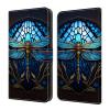 GLANDOTU Phone Case for Samsung Galaxy S24 FE, PU Leather Folio Case with Magnetic Closure, Card Slots, Foldable Stand, Blue Dragonfly view 1