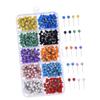 GRIRIW 600-Piece Stainless Steel Pushpins, Classic Thumbtacks for Bulletin Boards, Cork Strips and Cards, Compact and Durable, Random Style view 1