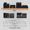 Adjustable Desk Organizer – Magnetic Wooden Tray with 6 Compartments view 2