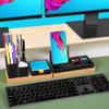 Adjustable Desk Organizer – Magnetic Wooden Tray with 6 Compartments view 3