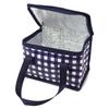 Fashion Stationery Insulated Lunch Bag, Foldable, Reusable, Navy & White Gingham view 1