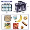 Fashion Stationery Insulated Lunch Bag, Foldable, Reusable, Navy & White Gingham view 3