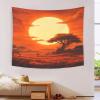 CTAMM African Savanna Sunrise Orange 3D Wall Tapestry, 100 x 150 cm view 3