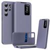 BRAND SET Premium Case for Samsung Galaxy S25 Ultra, Leather & PC Frame, Flip Cover with Card Slot and Viewing Window, Purple view 1