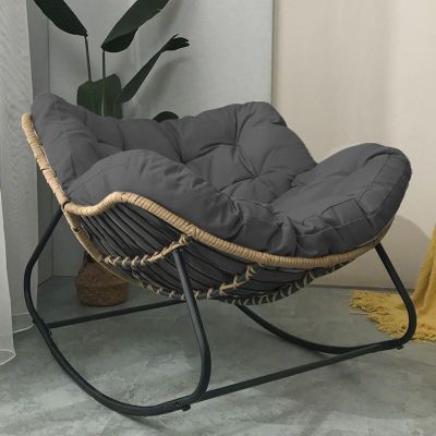 HBSSP Modern Patio Rocking Chair with Padded Cushion