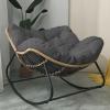 HBSSP Modern Patio Rocking Chair with Padded Cushion view 1