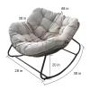 HBSSP Modern Patio Rocking Chair with Padded Cushion view 2