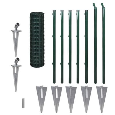 KOIECETA Green Chain-Link Fence Set, 10 x 1 m