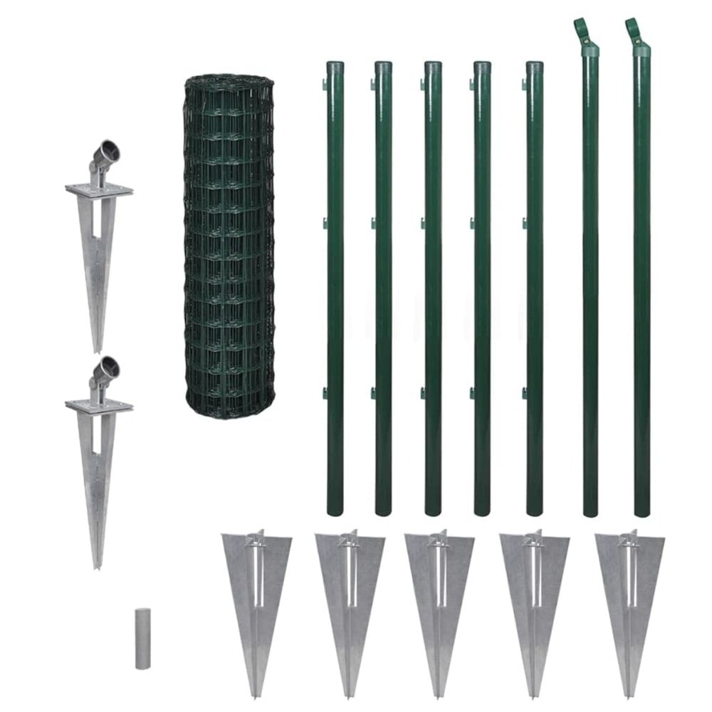 KOIECETA Green Chain-Link Fence Set, 10 x 1 m