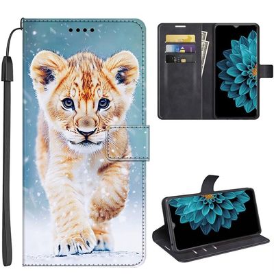 SEHEYA Flip Wallet Case for Samsung Galaxy S7 Edge, Baby Lion