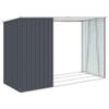Myheimly Garden Firewood Storage Shed, Anthracite Galvanized Steel, Style B, 245 x 98 x 159 cm view 4