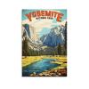 ouweri Yosemite National Park Vintage Travel Poster Canvas Wall Art, 50 x 75 cm view 1