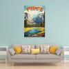 ouweri Yosemite National Park Vintage Travel Poster Canvas Wall Art, 50 x 75 cm view 3