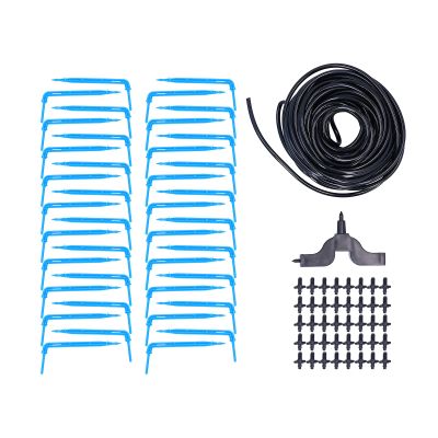 Black Irrigation Kit, 15 m Drip Hose Set for Gardens, Greenhouses, and Seedlings
