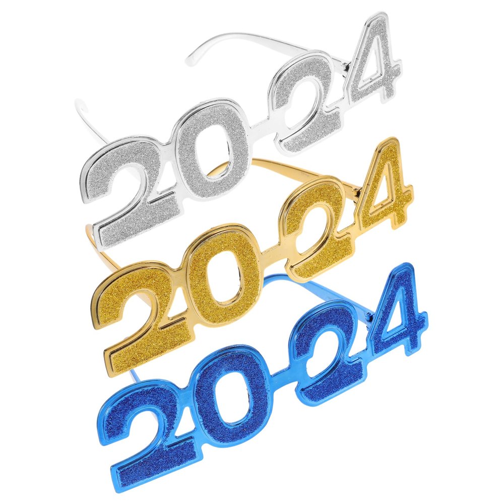 3-Piece 2024 Novelty Glasses, New Year's Eve Party Props