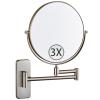 Zayeksole Wall-Mounted Makeup Mirror, 6-Inch Double-Sided Magnifying Mirror, Extendable 360° Swivel Bathroom Vanity Mirror, Brushed Nickel, 3X view 1
