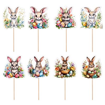 Kixolazr Bunny Cupcake Picks, 8 Styles