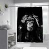 African Wildlife Gorilla Shower Curtain, Funny Monkey Bathroom Decor Set with Hooks, Waterproof, 150 x 180 cm view 1