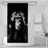 African Wildlife Gorilla Shower Curtain, Funny Monkey Bathroom Decor Set with Hooks, Waterproof, 150 x 180 cm view 2