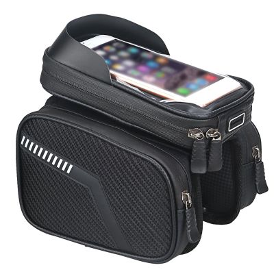 POIBNZ Bicycle Frame Bag for Giant Defy 4, Waterproof Lightweight Bike Bag with TPU Touchscreen, Black