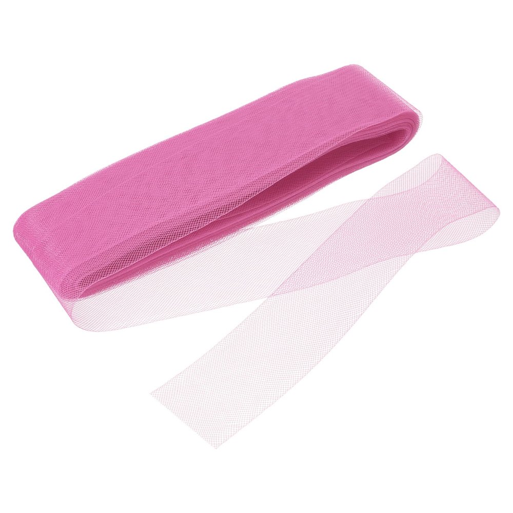 QUARKZMAN 22.86 m x 60 mm Polyester Horsehair Braid, Diamond Mesh Stiff Trim, Light Pink