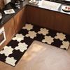 Hixingo Non-Slip L-Shaped Washable Diatomaceous Earth Kitchen Runner, Coffee, 80 x 80 x 45 cm view 1