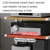 ASumPio 5-Tier Mobile AV Media Stand with Wooden Shelves, Corner Shelf and Audio Tower view 2