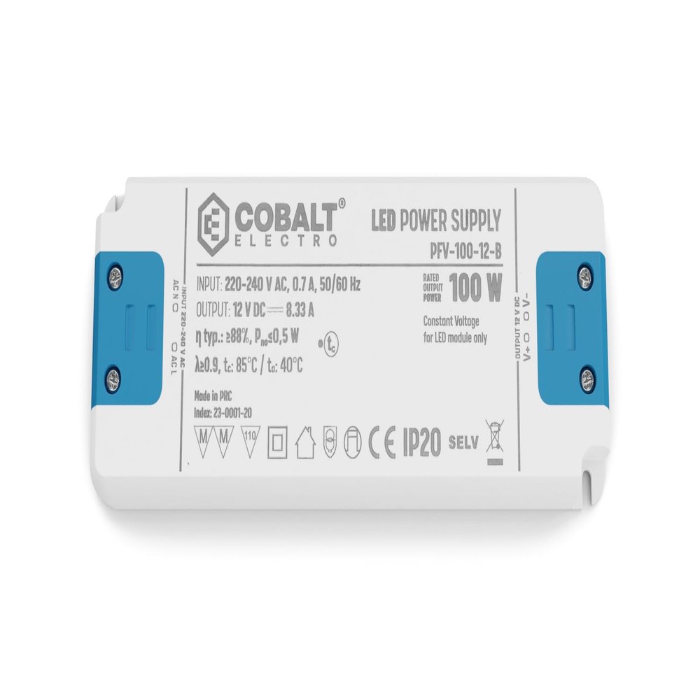 PFV 100W 12V Constant-Voltage LED Power Supply | IP20 | Compact and Safe