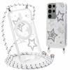 Phoona Phone Lanyard Case for Samsung Galaxy S23 Ultra 5G, MagSafe-Compatible, Transparent, Ash White Stars 02 view 1