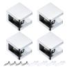 QUARKZMAN Glass Shelf Clips with Screws, Silver view 1