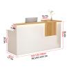 YUGXTH L-Shaped Reception Desk, Brown Right, 140 cm view 2