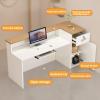 YUGXTH L-Shaped Reception Desk, Brown Right, 140 cm view 3