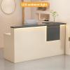 YUGXTH L-Shaped Reception Desk, Brown Right, 140 cm view 4