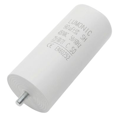 Lumonic Motor Start/Run Capacitor 90 µF 450 V with Connector