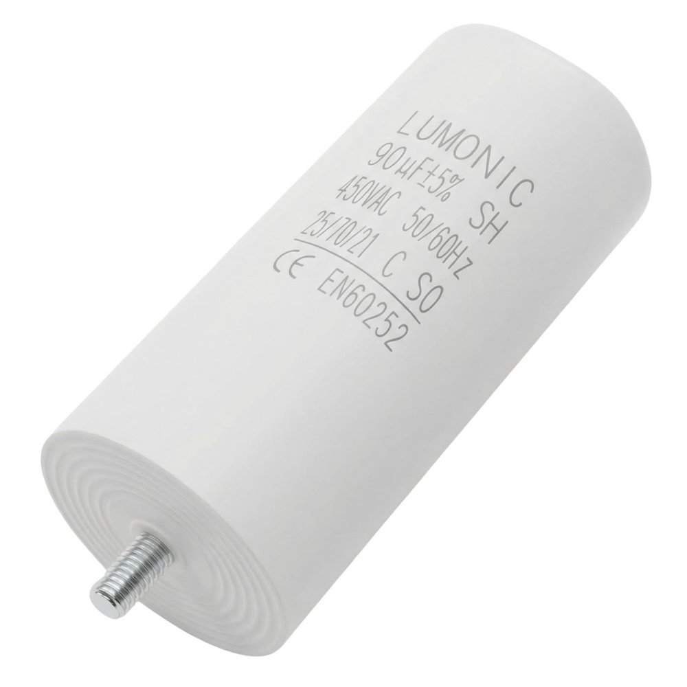 Lumonic Motor Start/Run Capacitor 90 µF 450 V with Connector