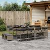 IKAYAA 13-Piece Gray Poly Rattan Garden Dining Set with Cushions view 1