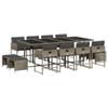 IKAYAA 13-Piece Gray Poly Rattan Garden Dining Set with Cushions view 2