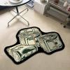 Area Rug with $100 Bill Pattern, Soft Crystal Velvet view 4