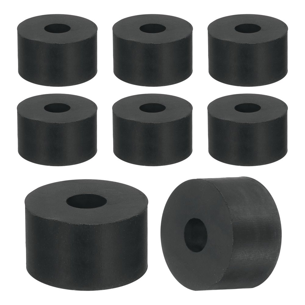 QUARKZMAN 18-Pack Rubber Flat Washers, 25 mm OD x 8 mm ID x 15 mm Thick, Black