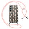 Phoona Phone Necklace Case for Samsung Galaxy S23+ 5G, 6.6", Transparent PC Case with Pink Bow Pattern and Strap view 1