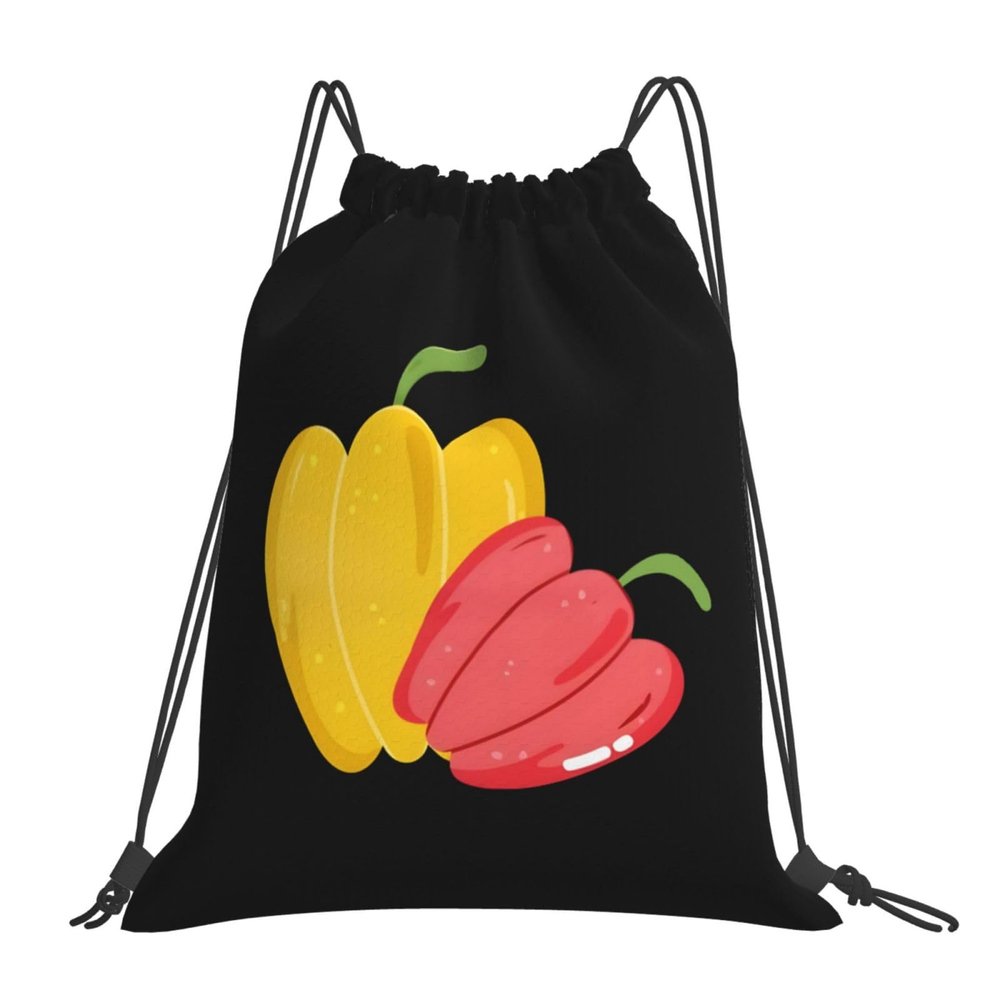 Green and Red Peppers Soccer Drawstring Bag