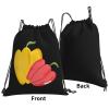 Green and Red Peppers Soccer Drawstring Bag view 3