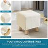 RTSFKFS Square Ottoman Cover, 13–18 in/33–46 cm, Stretch Footstool Protector, Beige, 18 x 18 in view 2