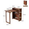 SDCGB Solid Wood Folding Corner Computer Desk with Storage Shelves, Walnut view 3