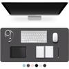 Leather Desk Mat, Non-Slip PU Leather, Large Mouse Pad, Easy to Clean, Dark Gray view 1