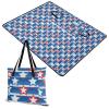 miaozhen Picnic Blanket Set, Sand-Resistant Camping Blanket, Foldable for Kids, Summer Gift, Striped Stars, 4th of July view 1