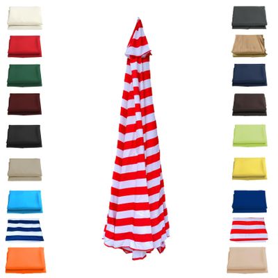 GZDXBF Patio Umbrella Replacement Canopy, UV-Protective Cover, Red and White, 8 Ribs/250 cm (8.2 ft)