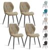 JZGORC Set of 4 Dining Chairs, Linen, Metal Legs, Green view 1