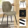JZGORC Set of 4 Dining Chairs, Linen, Metal Legs, Green view 2